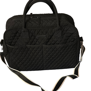 Vera Bradley black Quilted travel bag or weekend duffle -excellent shape.